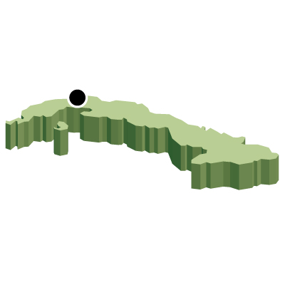 キューバ共和国無料フリーイラスト｜首都・立体(緑)